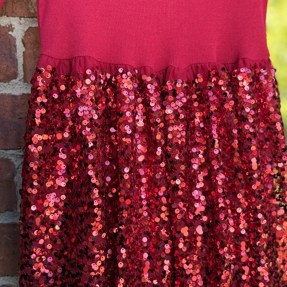 Red American Princess Sequin Long Sleeve Holiday Party Dress, size 12 - Picture 5 of 5